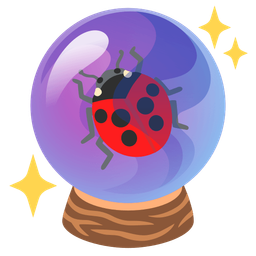 crystal ball and lady beetle