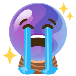 crystal ball and loudly crying face