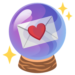 crystal ball and love letter