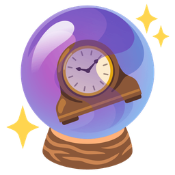 crystal ball and mantelpiece clock