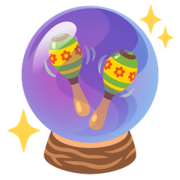crystal ball and maracas