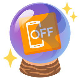 crystal ball and mobile phone off