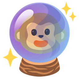 crystal ball and monkey face