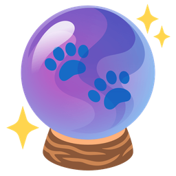 crystal ball and paw prints