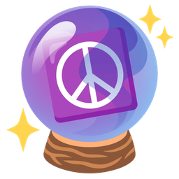 crystal ball and peace symbol