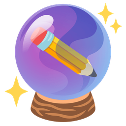 crystal ball and pencil