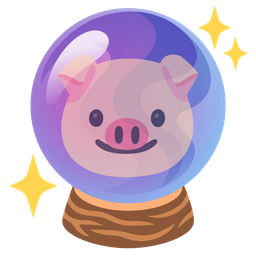 crystal ball and pig face