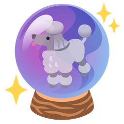 crystal ball and poodle