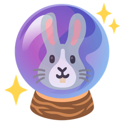 crystal ball and rabbit face