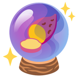 crystal ball and roasted sweet potato