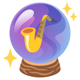 crystal ball and saxophone