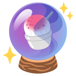 crystal ball and shaved ice