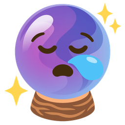 crystal ball and sleepy face