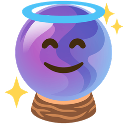 Crystal ball and Smiling face with halo