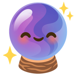 Crystal ball and Smiling face with smiling eyes