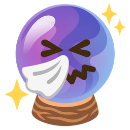 crystal ball and sneezing face