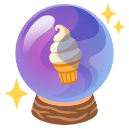 crystal ball and soft ice cream