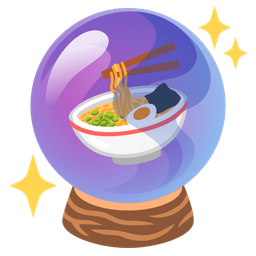 crystal ball and steaming bowl