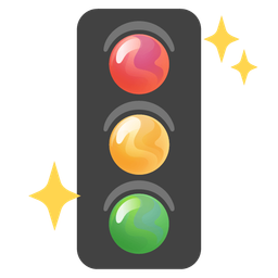 crystal ball and vertical traffic light