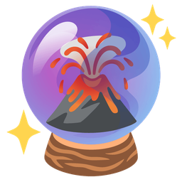 crystal ball and volcano