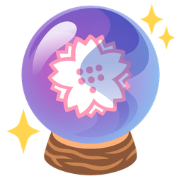 crystal ball and white flower