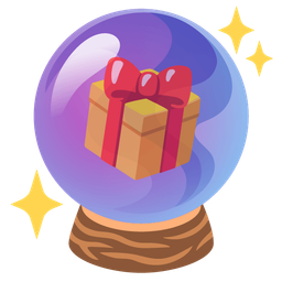 crystal ball and wrapped gift