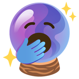 crystal ball and yawning face