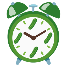 cucumber and alarm clock