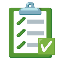 cucumber and check mark button