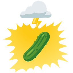 cucumber and cloud with lightning