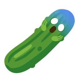 cucumber and face screaming in fear