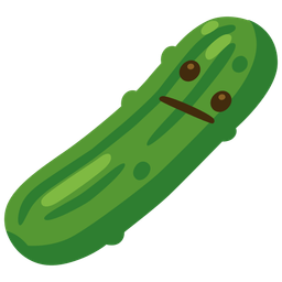 cucumber and face with diagonal mouth