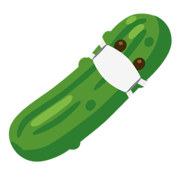 cucumber and face with medical mask