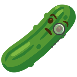 cucumber and face with monocle