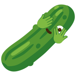 cucumber and face with peeking eye