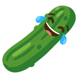 Cucumber and Face with tears of joy