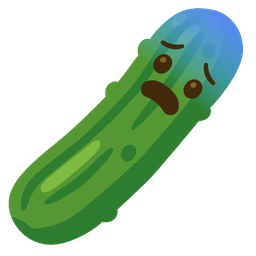 cucumber and fearful face