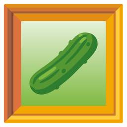 cucumber and framed picture
