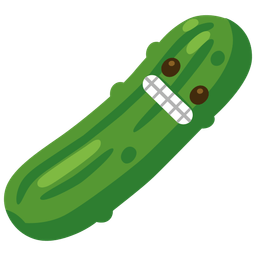 cucumber and grimacing face