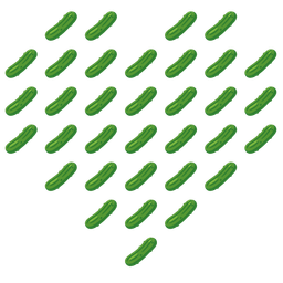 cucumber and heart suit