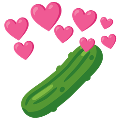 cucumber and heart with arrow