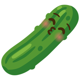 Cucumber and Kissing face with closed eyes