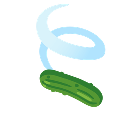 cucumber and leaf fluttering in wind