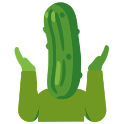 cucumber and person shrugging
