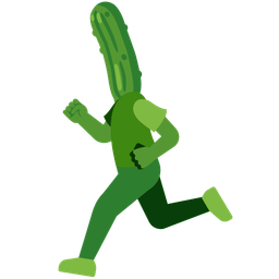 cucumber and running shoe
