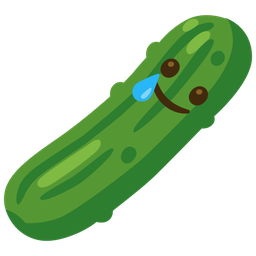 Cucumber and Smiling face with tear