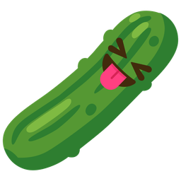 Cucumber and Squinting face with tongue