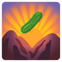 cucumber and sunrise over mountains