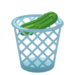 cucumber and wastebasket