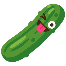 Cucumber and Winking face with tongue